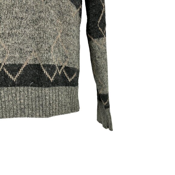 Shoreclub Geometric Knit Sweater Mens Size M Beige And Black Pullover - Picture 3 of 7